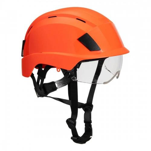 Casco Portwest con Visiera Integrata in Policarbonato giallo