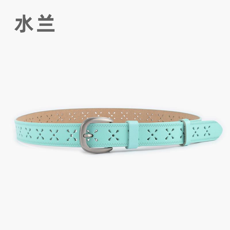 Hollow Embossed Cowhide Women'S Genuine Leather Women'S Belt Pin Buckle Women'S Retro With Casual Pants Jeans