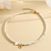 Bohemian Choker neck Initial necklaces heart-shaped shell letter pendant beads Women's stainless steel necklace woman trend2025