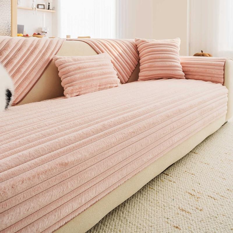 Cream Style Plush Thicken Sofa Covers Winter Warm Non-Slip Couch towel Dust-proof Sofa Slipcover for Living Room Home