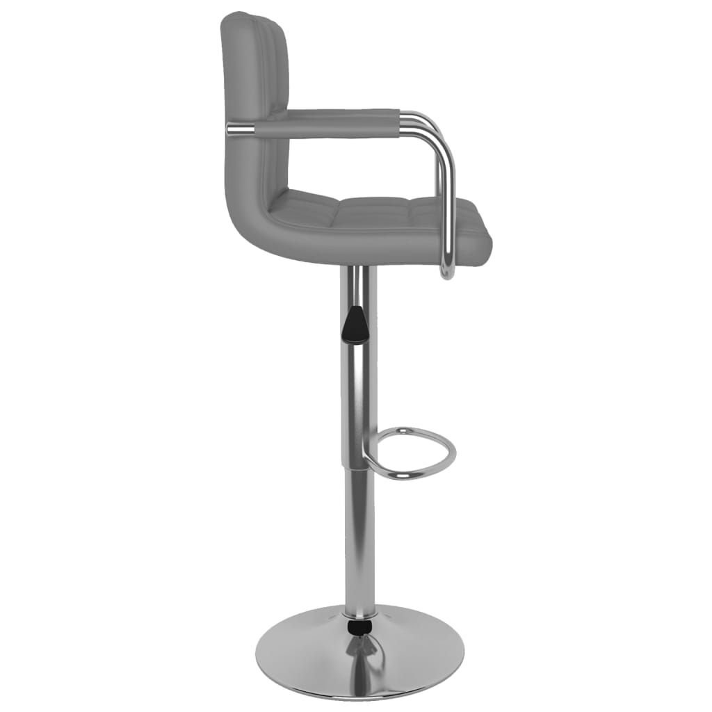 vidaXL Barhocker 2 Stk. Grau Kunstleder