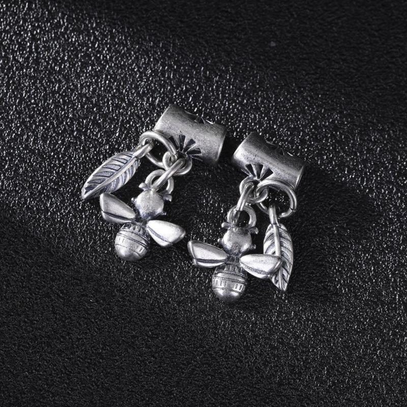Color-Preserving Distressed Silver Persimmon Lucky Cat Pendant DIY Handmade Bracelet with Tibetan Silver Accessories