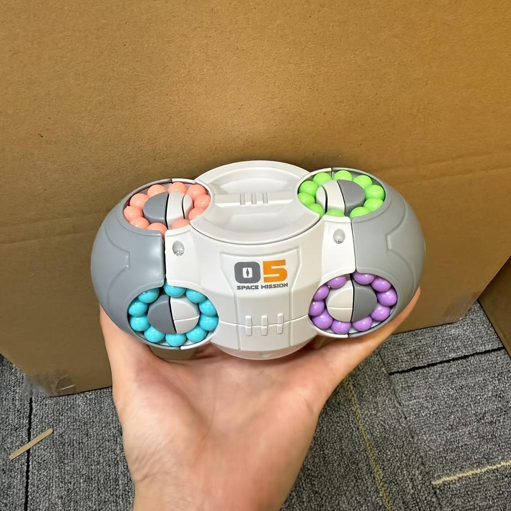 1 kus 360° otočný kuličkový puzzle kvádr, 8stranný hlavolam, 3D trénink logického myšlení, ABS pryskyřičný válec.