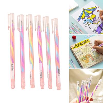 6 PIEZAS Bolígrafo de Gel con Purpurina Bolígrafo de Gel para Colorear Bolígrafo de Gel Retráctil para Journaling Scrapbooking Diario DIY Planificador Calendario