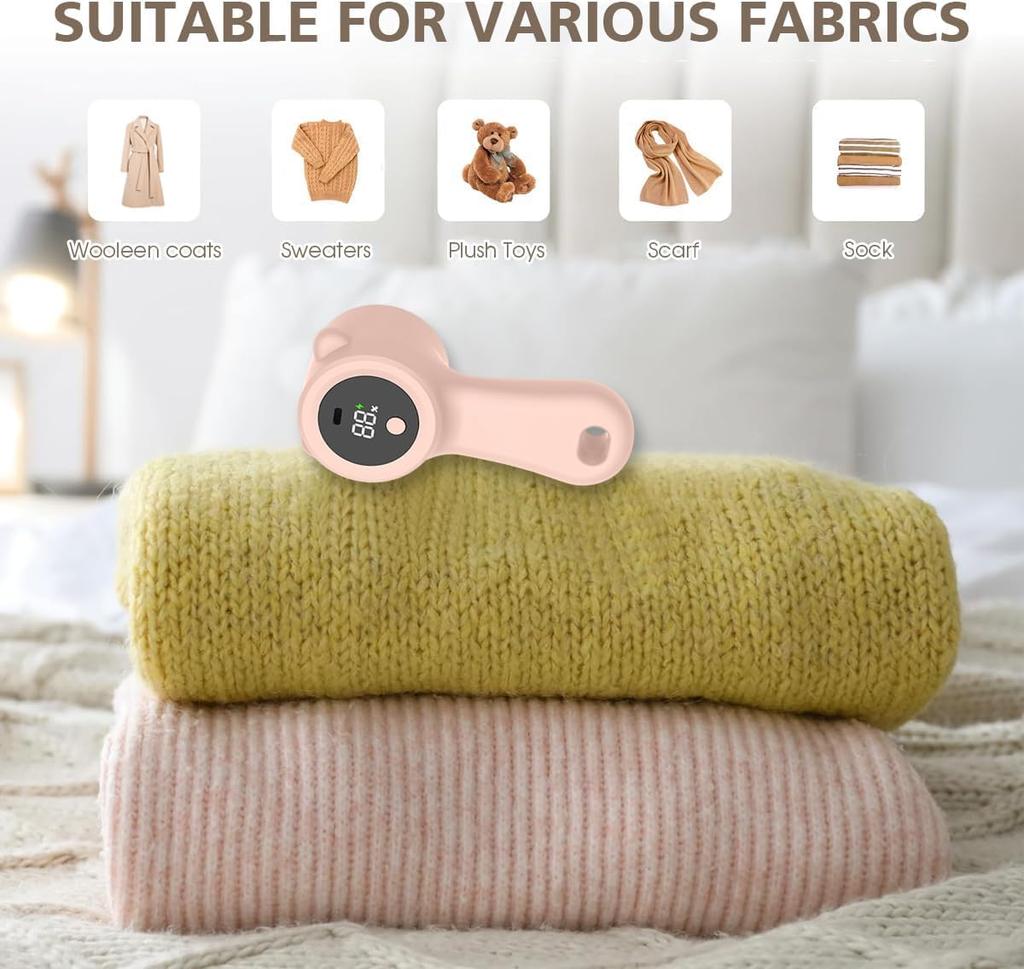 2-in-1 Lint Remover & Link Brush, Rechargeable Battery Operated Professional Fuzz Remover for Clothes for Clothes, Couch