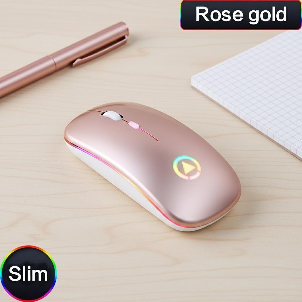 Ultra Thin 2 4G Wireless Mouse Noiseless Portable Optical Multicolor LED for PC Laptop Tablet