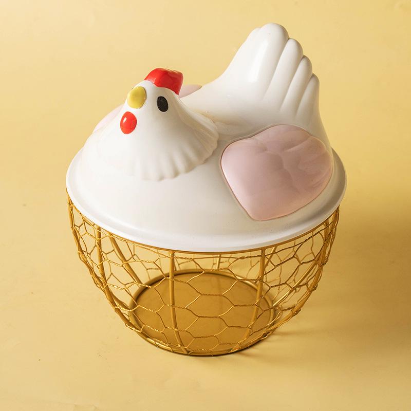 Multi-Purpose Wrought Iron Basket for Kitchen: Egg, Fruit, Vegetable Storage