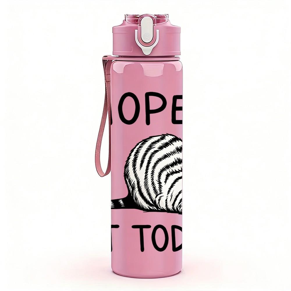 1PC Nope Zebra Lazy Quote 750ml Color Plastic Sports Water Bottle Leakproof Flip Straw Lid Suitable for Sports Office Home Use