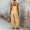Women's Sleeveless Side Tie Wide Leg Jumpsuit Striped Casual Romper