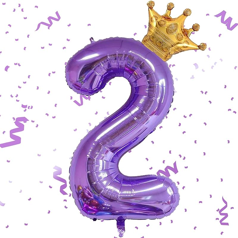 Purple 1 Balloon 40 Inch,Giant Number 1 & Mini Crown Balloons Set for Girl Boy 1st Birthday Party Decorations,Purple Birthday Party Decorations