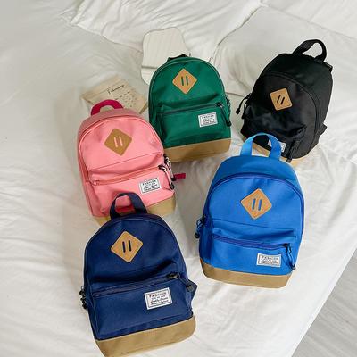 Boys Travel Backpack Simple And Lightweight Boys And Girls Canvas Solid Color Going Out Small Backpack Children'S Bag