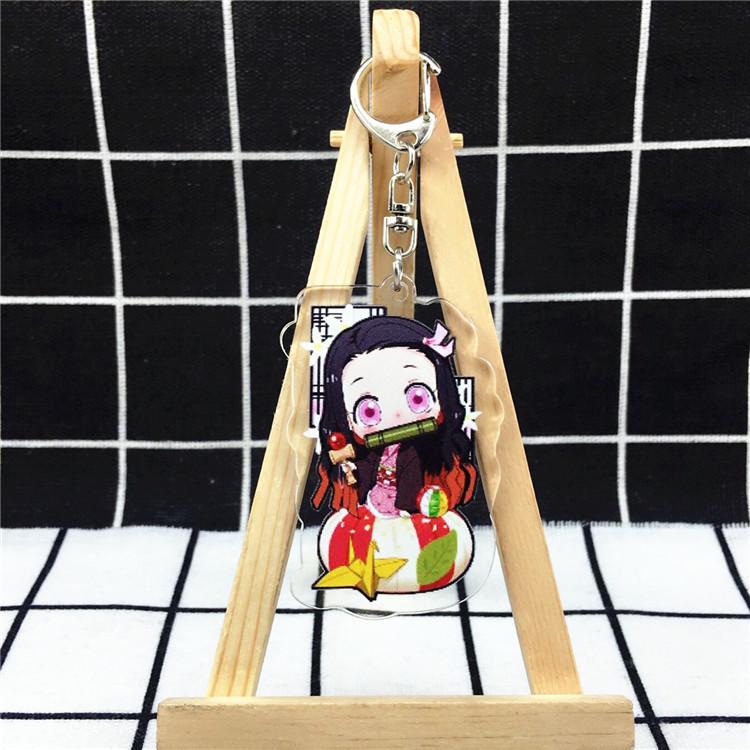 Anime Games Key Rings Demon Slayer Cartoon Character Acrylic Keychain Metal Decoration Accessory Gift Pendant