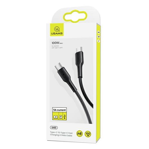 Kabel USB-C do USB-C USAMS 1.2m 100W Power Delivery 5A Czarny