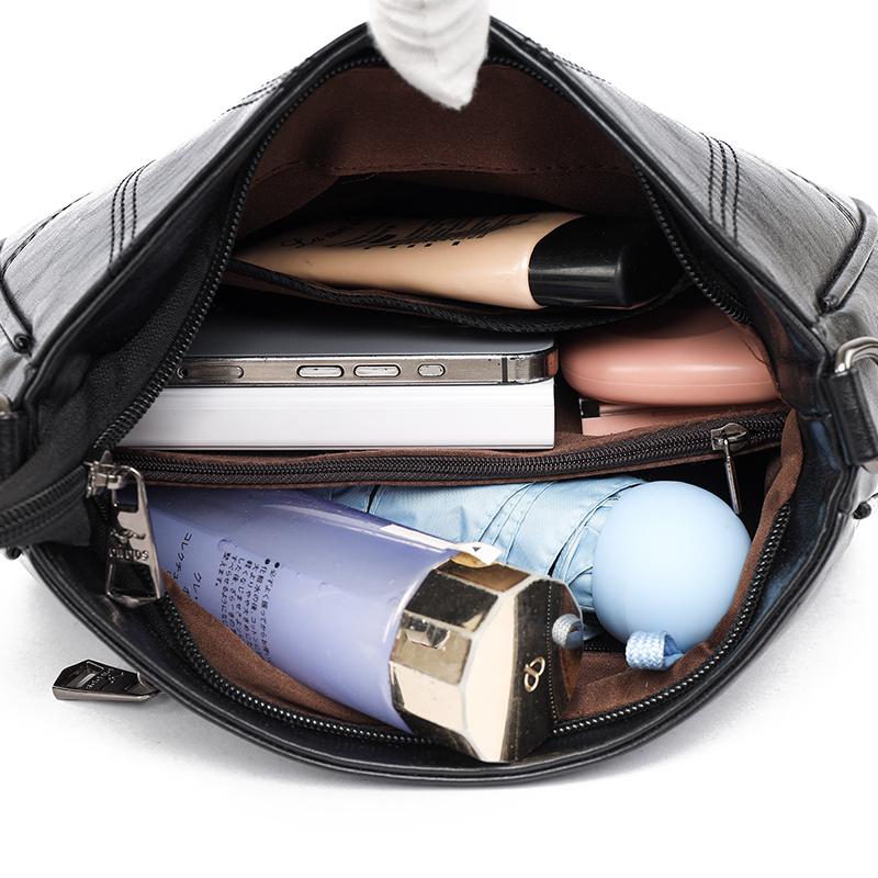 Multi Functional Casual Crossbody Bag PU Soft Leather Retro Crossbody Bag Women's Shoulder Bag Simple Casual Bag