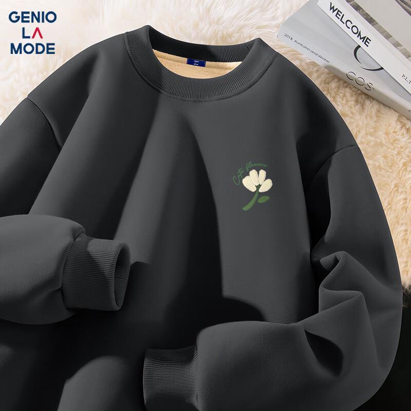 GENIOLAMODE Men's Fleece Lined Crew Neck Sweatshirt