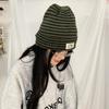 Luochi Korean Style Striped Knit Hat - Slimming & Versatile for Autumn/Winter