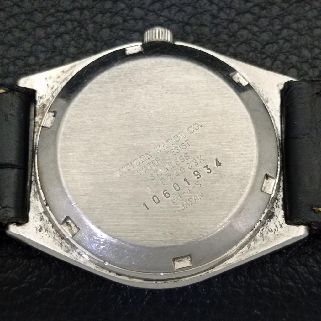 USED VINTAGE CITIZEN AUTOMATIC JAPAN MENS DAY/DATE ORIGINAL DIAL WATCH A434848-2 R123-a434848