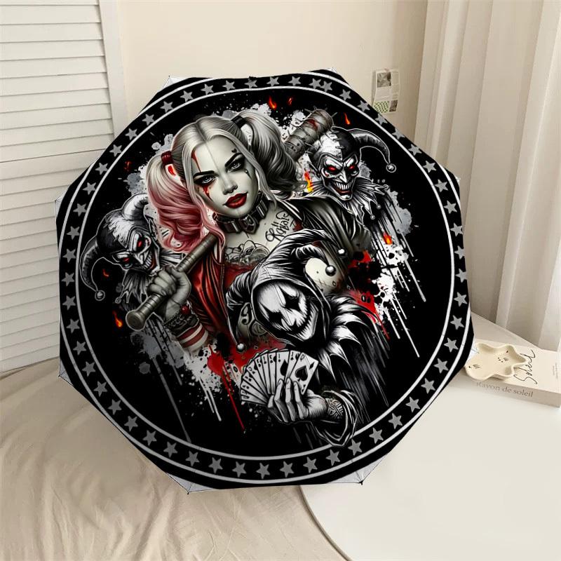 1PC Warner Harley Quinn Joker Umbrella-8-Rib Reinforced, Automatic Open, Lightweight-A99