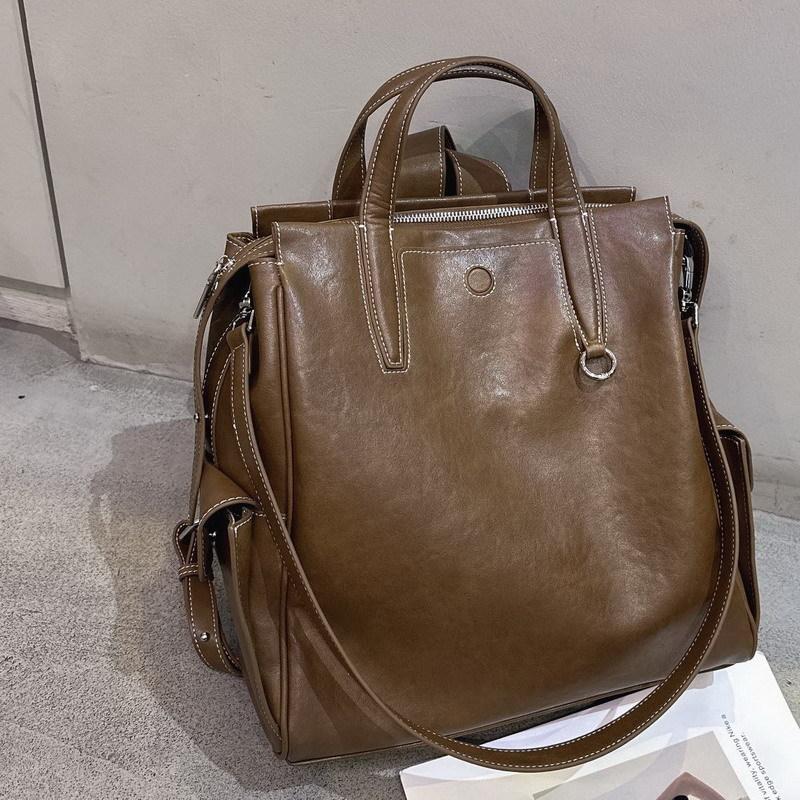 Nova mochila de couro de vaca unissex bolsa para o dia a dia bolsa para computador bolsa de grande capacidade feminina