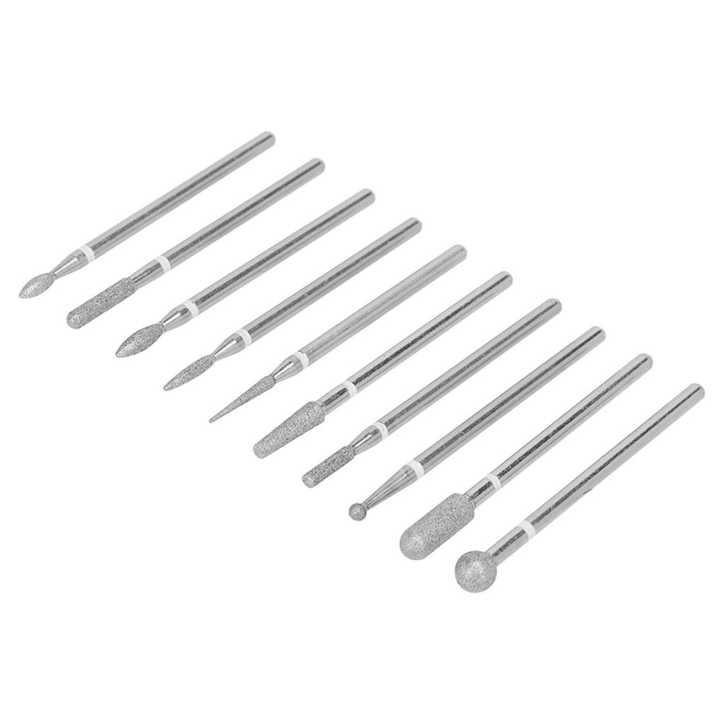 10pcs Professional Emery Nail Drill Bits Set Home Salon Novice Cuticle Remover Bits Nail Art Tool