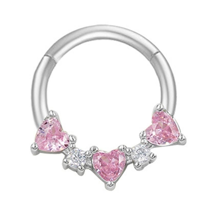 

Кристальный пирсинг носа серебристого цвета кольцо-септум из нержавеющей стали аксессуар для хряща хеликса уха украшения для тела