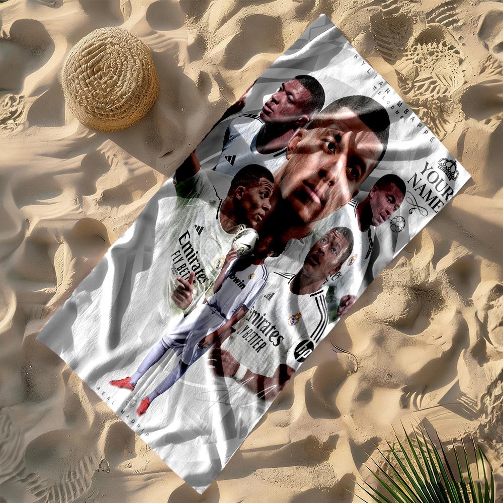 Mbappé Personalized Text Beach Towel High Absorbency & Quick-Dry Portable for SwimmingBeachCamping Travel Beach AccessoriesGym