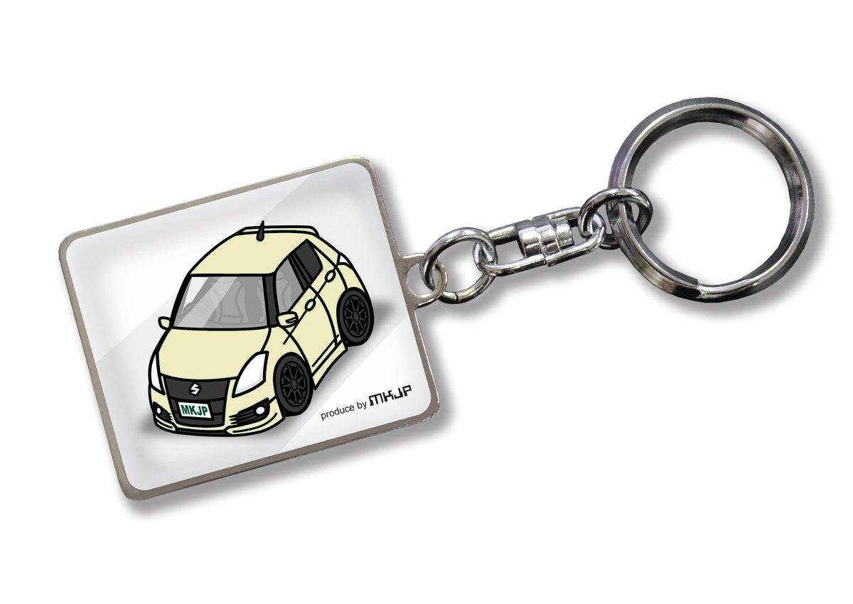 

Custom Keychain for Suzuki Swift Sports White Cream Car Color [MKJP] ZC32S, Base,