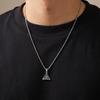 Vintage Eye of God Pendant Necklace for Men, Stainless Steel All-Seeing Eye Necklace, Retro Fashion Jewelry Accessories Gift