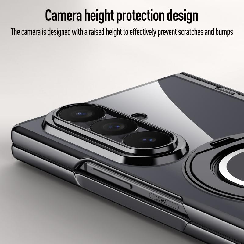 Custodia con Cavalletto Magnetico Rotante a 360° per Samsung Z Fold 8 Ultra Vetro Temperato per Anello di Supporto con Assale Magsafe Copertura