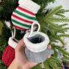 Decorative Keychain Accessory Mini Knitted Christmas Mitten Ornaments, Xmas Glove Hanging Decor, Festive Tableware Flatware Bag Charm Holders,