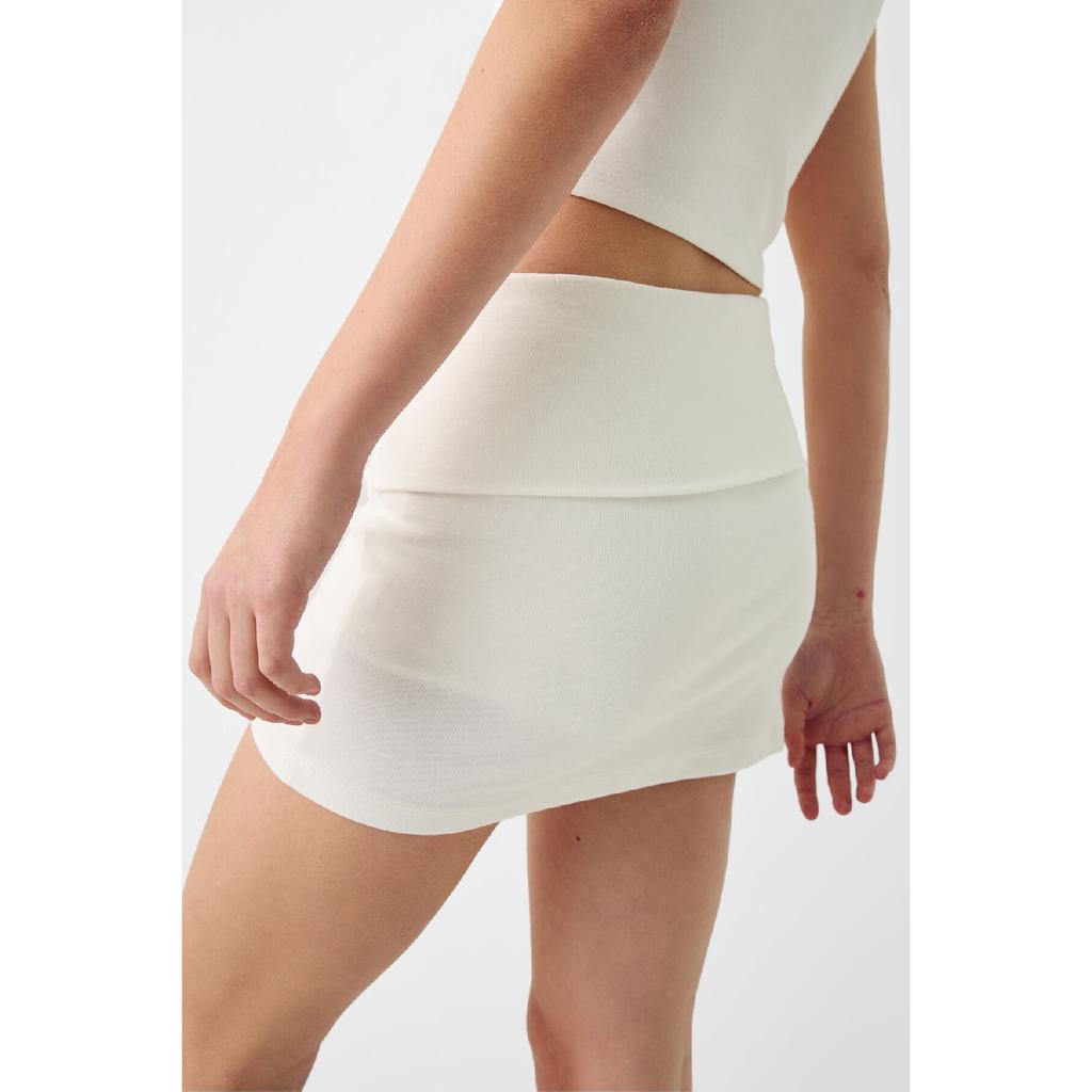 Folded Waist Mini Skirt