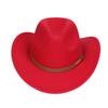 Western Cowboy Top Hat Spring And Autumn New Jazz Hat Big Brim Pentagram Belt Accessories Felt Hat Men And Women