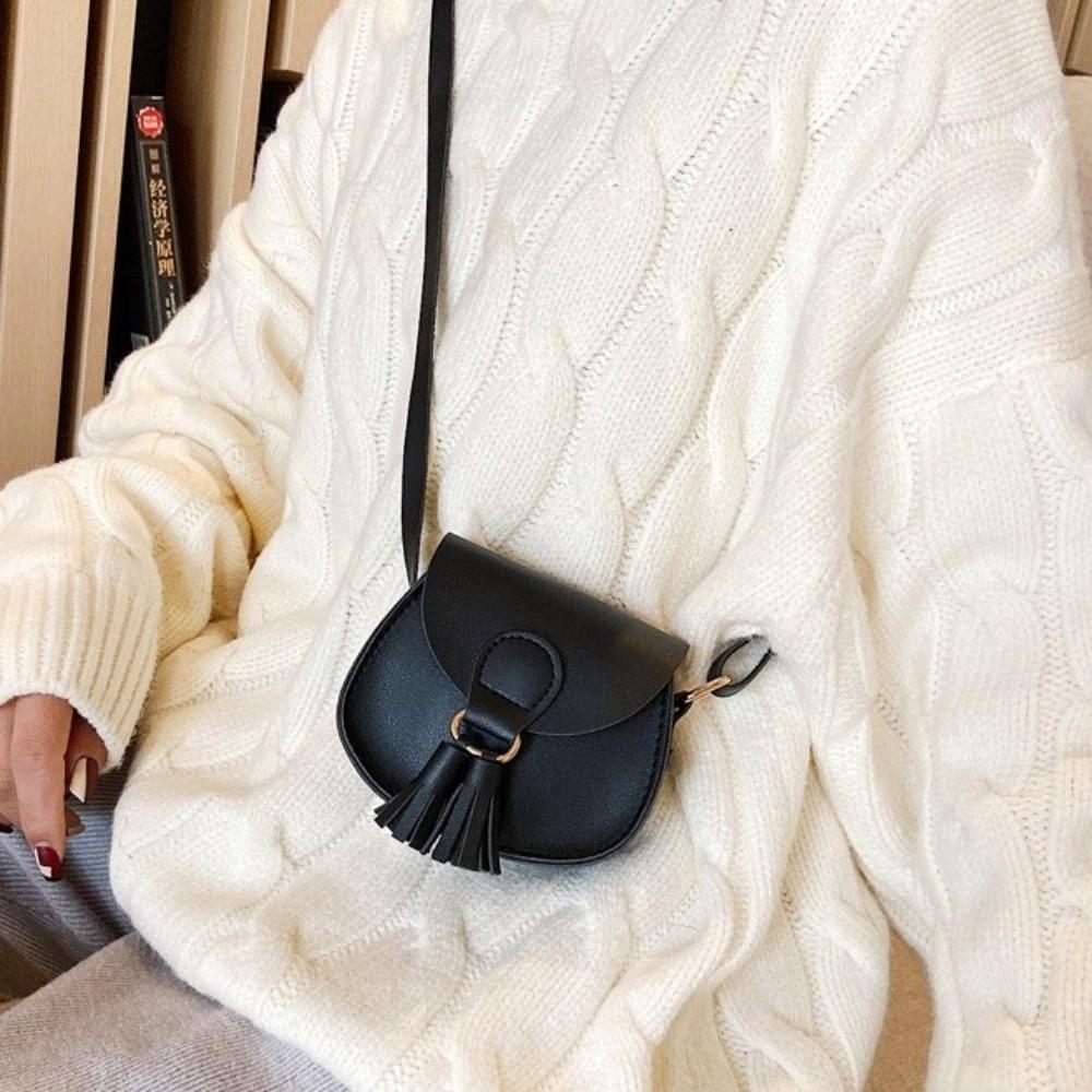 New Cute Children Shoulder Bag Mini Size PU Leather Kids Coin Purse Tassels Adjustable Princess Messenger Bag Children