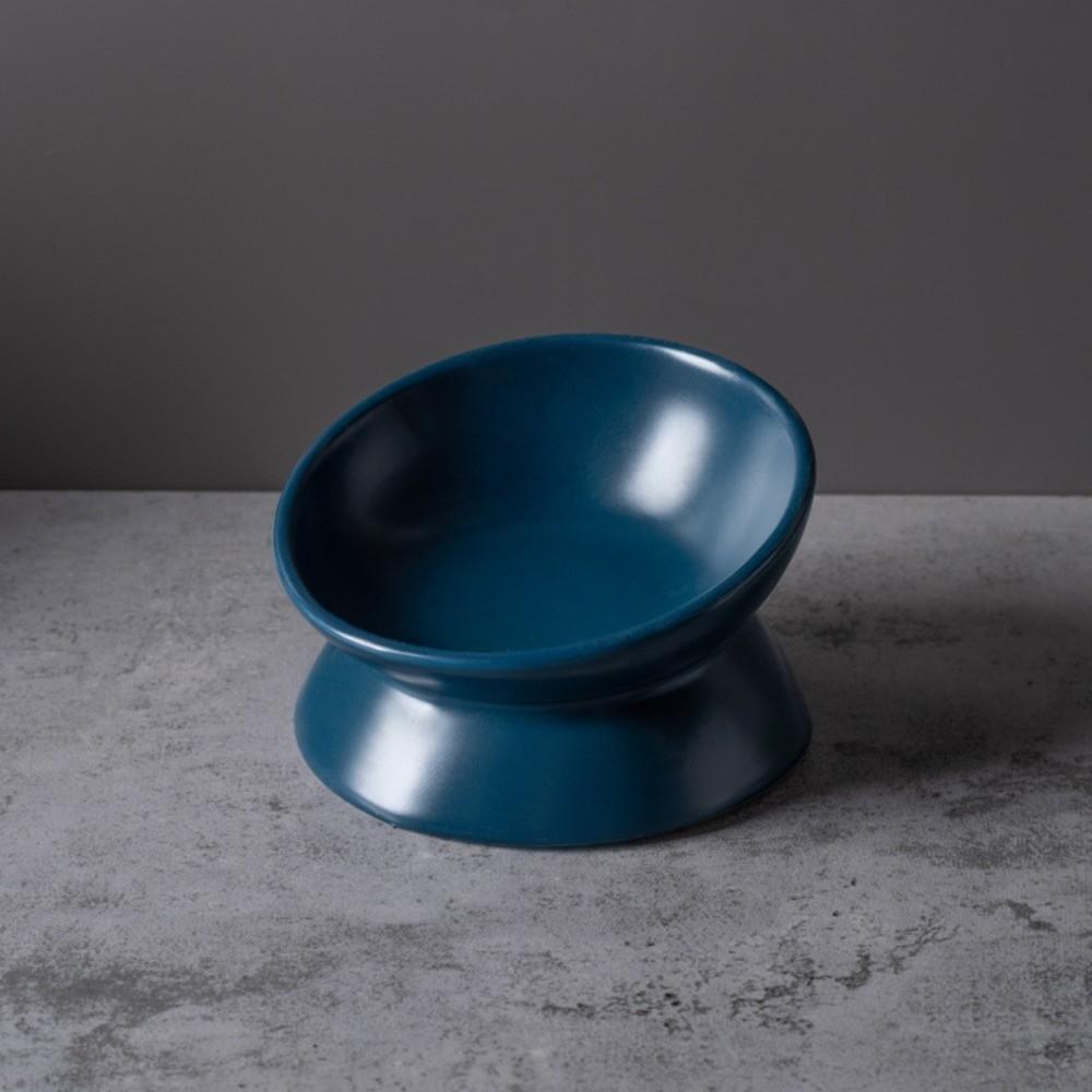 New Ceramic Raised Cat Bowl Elevated Solid Color Pet Water Bowls Tilted Large Diameter Dog Food Bowl Cat Accessories