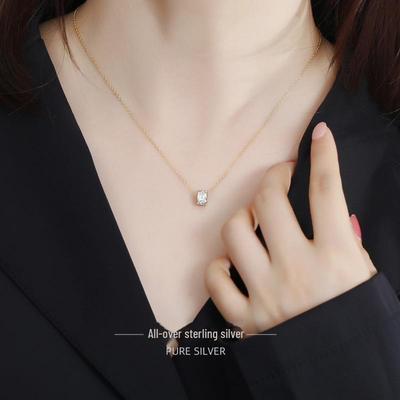 Banyan Tree 14K Gold-Plated S925 Silver Necklace with Zirconium Diamond Beads - Exquisite All-Match Lulutong Clavicle Chain for Women