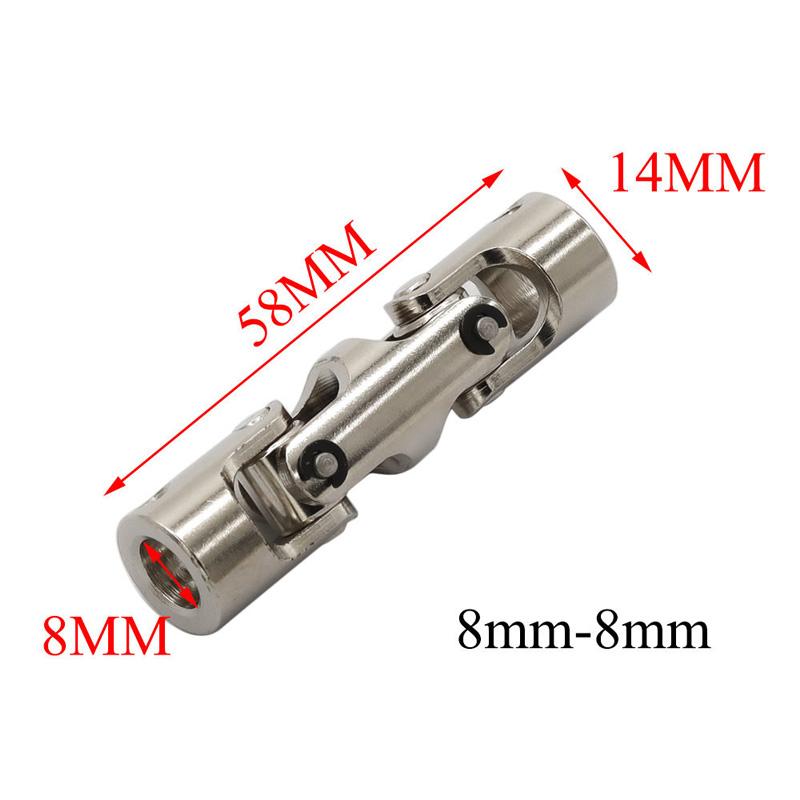 Boat Car Shaft Coupler 4/5/6/8/10mm Three-section Universal Joint Coupling Motor Connector with M3/M4 Screw Metal Cardan Joint