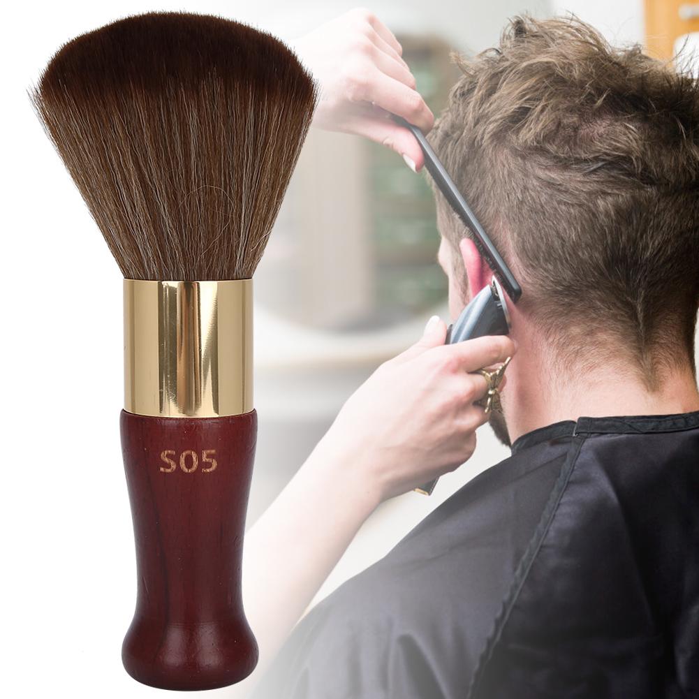 Neck Duster Brush Cleaning Hair Shaving Brushes Styling Salon Tool with Wooden Handle