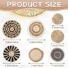 Boho Straw Woven Tray Wall Decor Round Basket Macrame Straw Wall Hangings Non Slip Heat Resistant Woven Coaster Placemat
