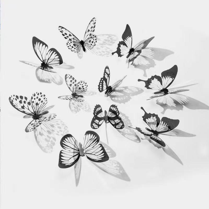 12PCS 3D Beautiful Butterfly Wall Sticker and Butterfly Wall Decor for Living Room Wall Decoration Wedding Gift