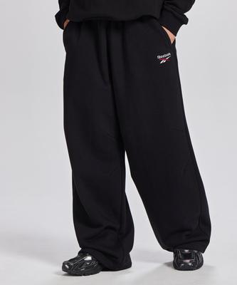 REEBOK Wide Fit Fleece-Lined Sweatpants - Black