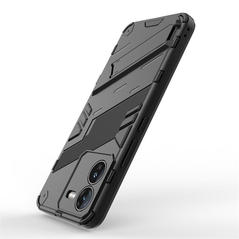 For IQOO Z9 5G Case IQOO Z9 5G Cover Shockproof TPU Armor PC Silicone Stand Holder Protective Phone Back Cover For IQOO Z9 5G