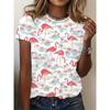 Fashion Flamingo 3D Print T-Shirts Women New Casual O-Neck Short Sleeve T Shirt Y2k Harajuku Oversized Tees Tops Female Clothing