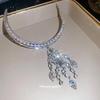 Korean Zircon & Pearl Tassel Necklace – Trendy Design Clavicle Chain