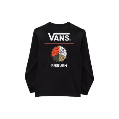 Vans X Raeburn Logo Print Crew Neck Pullover Long Sleeve T-Shirt Unisex Tops Black VN0A7SOZBLK