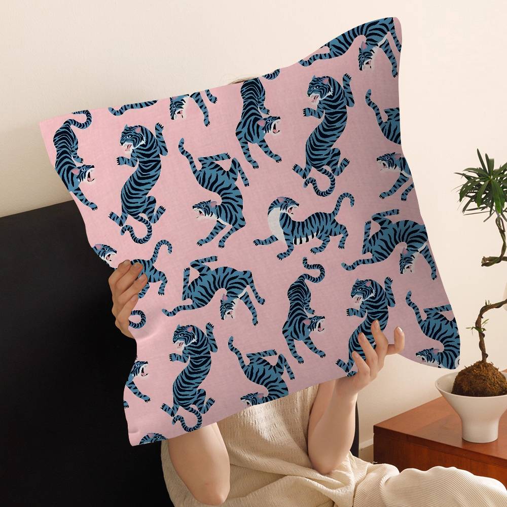 Animal Style Tiger Cushion Case Autumn Jungle Pillow Anime Pillow Sofa Bed Head Pillow Cover Cushion Cover 45x45 cm Fashion