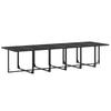 17 Piece Outdoor Dining Set In Black Textilene