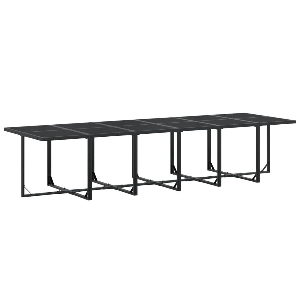17 Piece Outdoor Dining Set In Black Textilene