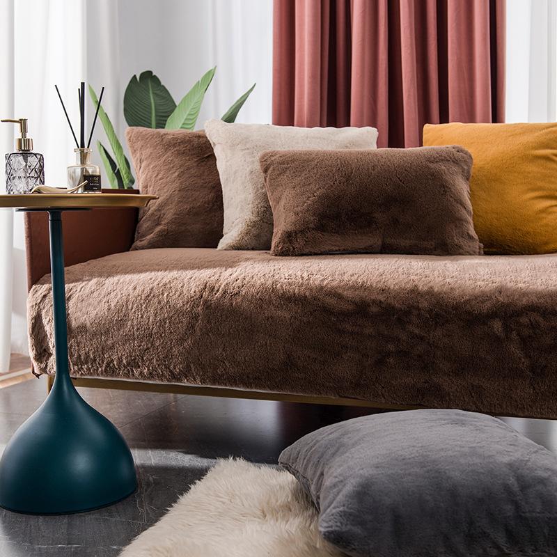 Plüsch Sofabezug Winterwärmer Fell Sofakissen Handtuch Rutschfeste Sofasesselbezüge Für Wohnzimmerdeko Decke Bodenteppich