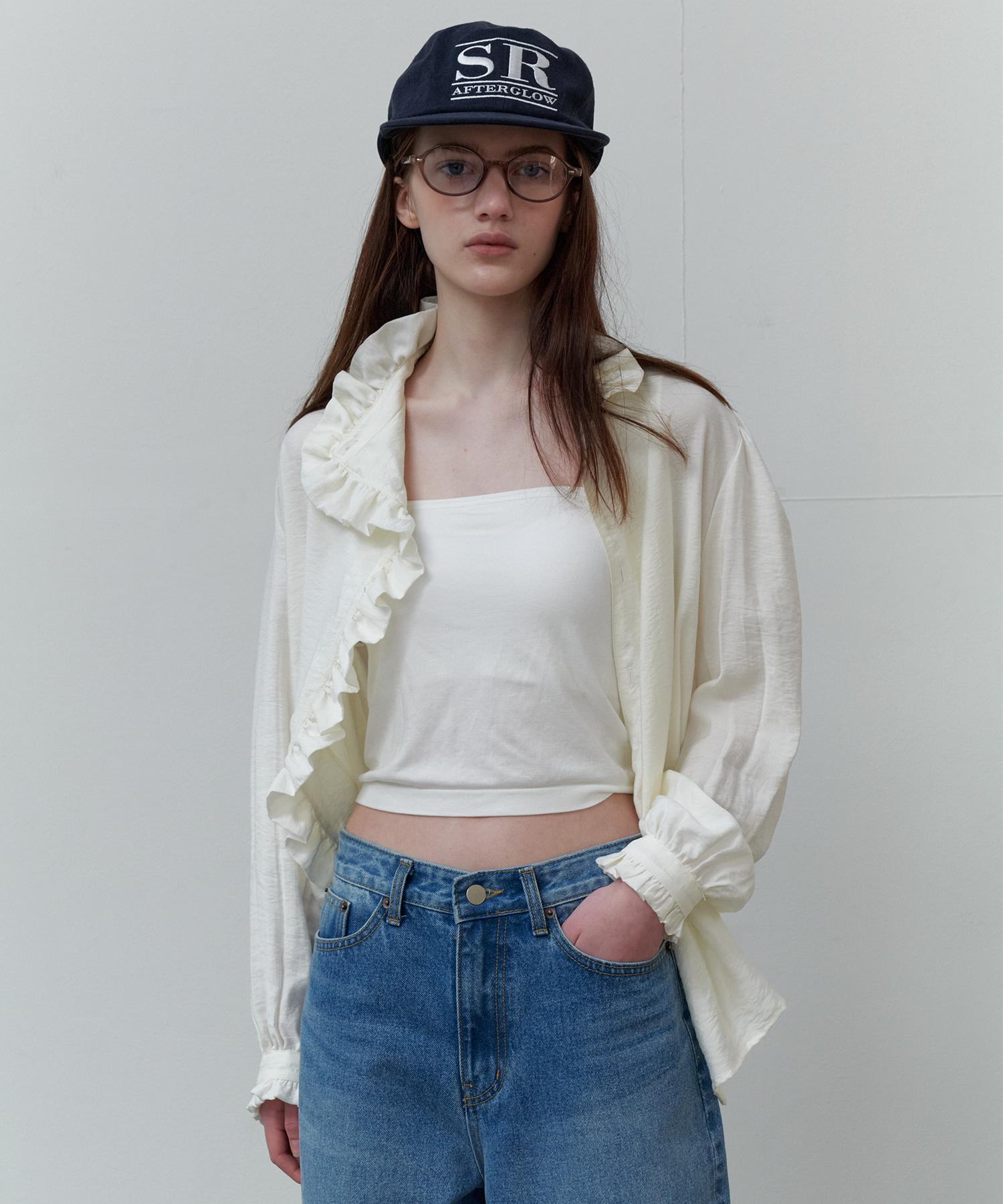 Soire Ruffle Collar Blouse - Ivory Free