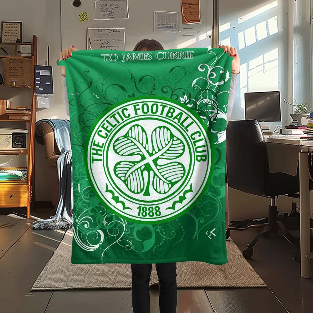 Celtic Football Club Print FlAannel Blanket, High Quality Comfortable for All Seasons, Home Decor, Warmth and Comfort